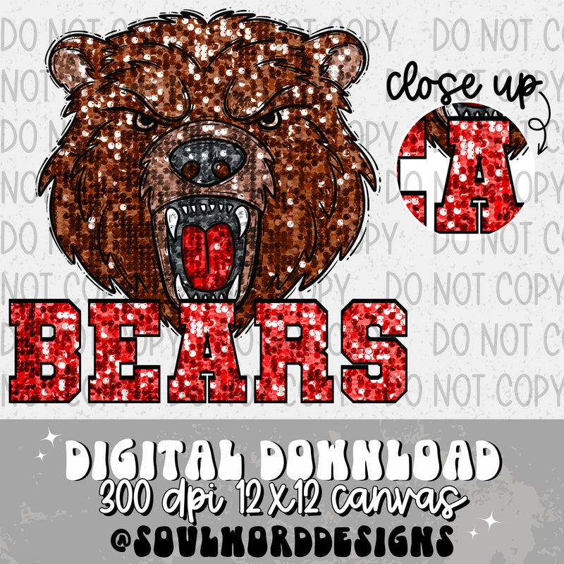 Brown Bears Sequin Mascot - DIGITAL DOWNLOAD