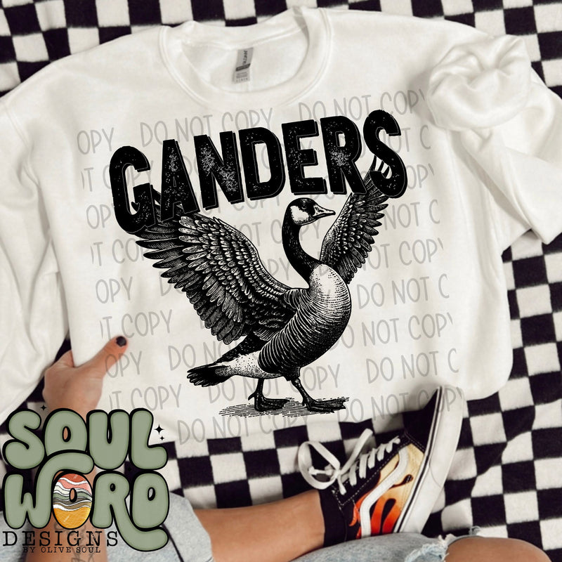 Ganders Mascot Black & White - DIGITAL DOWNLOAD