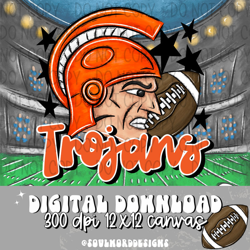 Trojans Mascot Orange - DIGITAL DOWNLOAD