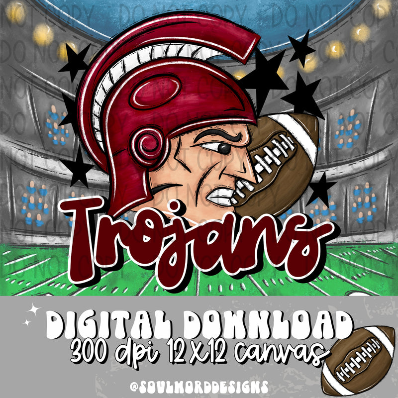 Trojans Mascot Maroon - DIGITAL DOWNLOAD