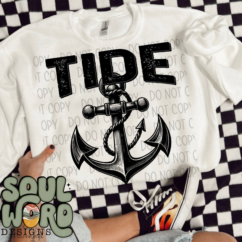 Tide Anchor Mascot Black & White - DIGITAL DOWNLOAD