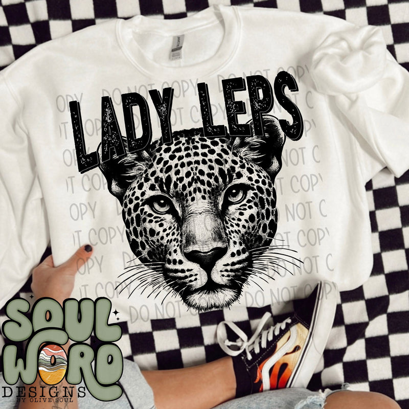 Lady Leps Mascot Black & White - DIGITAL DOWNLOAD