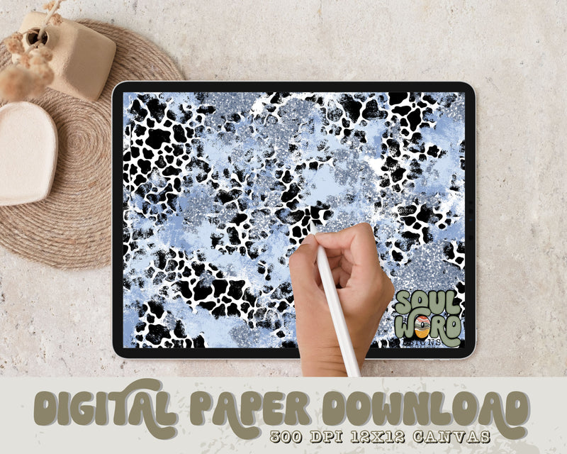 Blue Hue Mashup 12x12 Digital Paper Design - DIGITAL DOWNLOAD