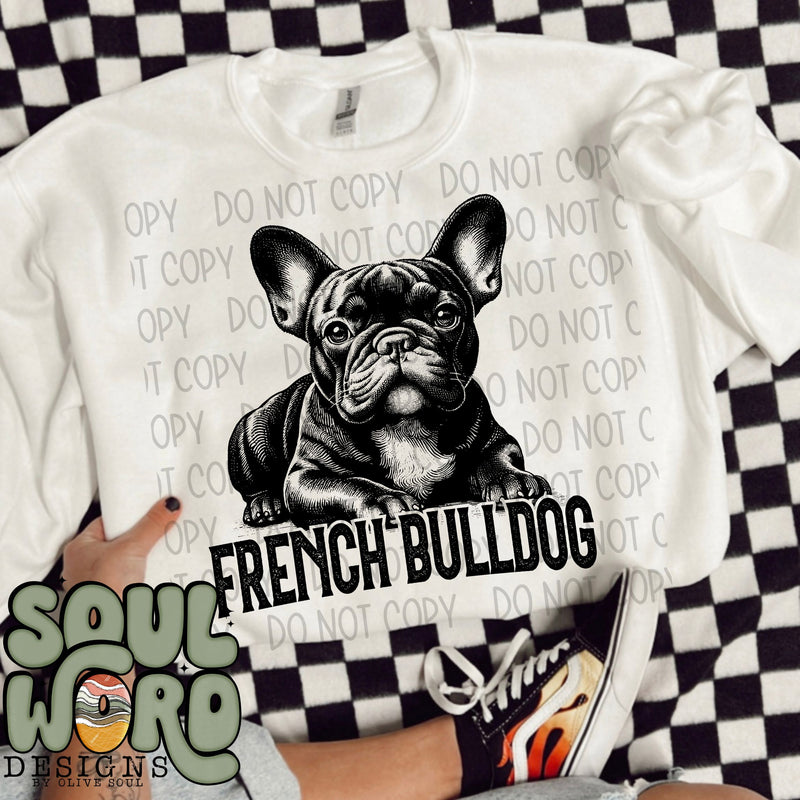 French Bulldog Dog Portrait Single Color - DIGITAL DOWNLOAD