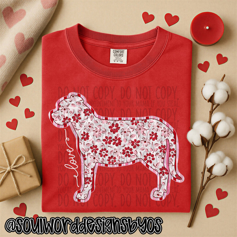 Valentine Faux Quilted Dogs - DIGITAL DOWNLOAD