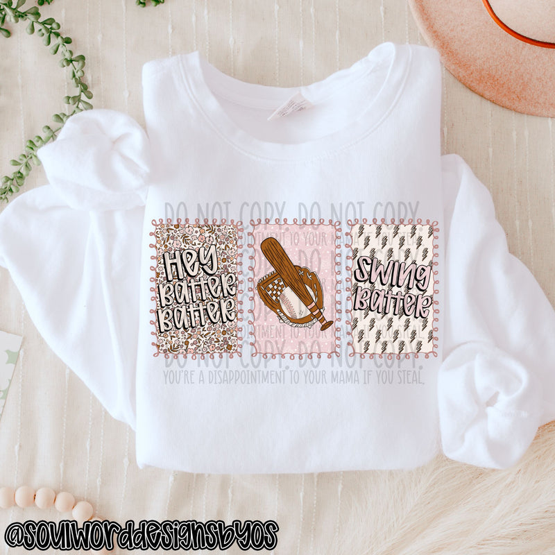 Hey Batter Softball Doodle - DIGITAL DOWNLOAD