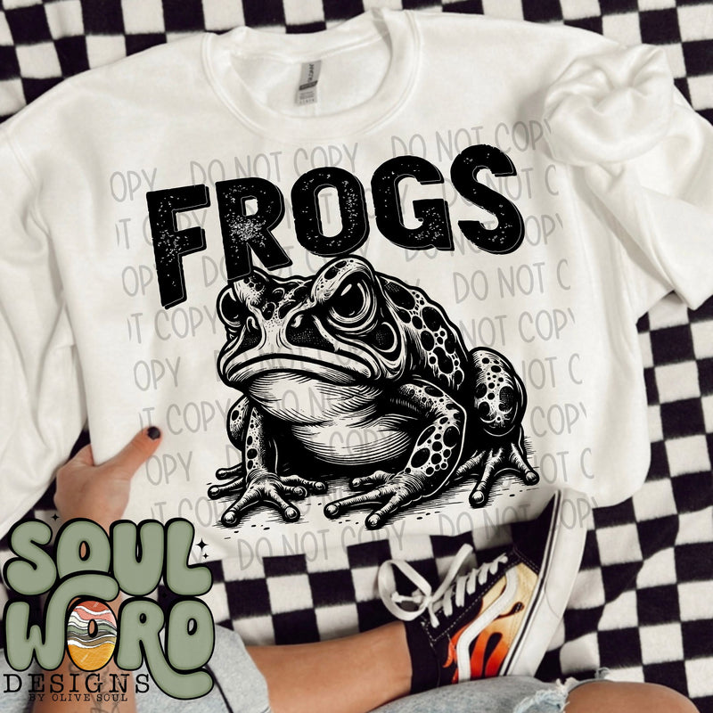 Frogs Mascot Black & White - DIGITAL DOWNLOAD