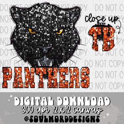 Panthers Sequin Mascot - DIGITAL DOWNLOAD