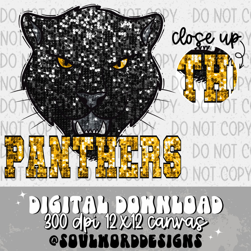 Panthers Sequin Mascot - DIGITAL DOWNLOAD