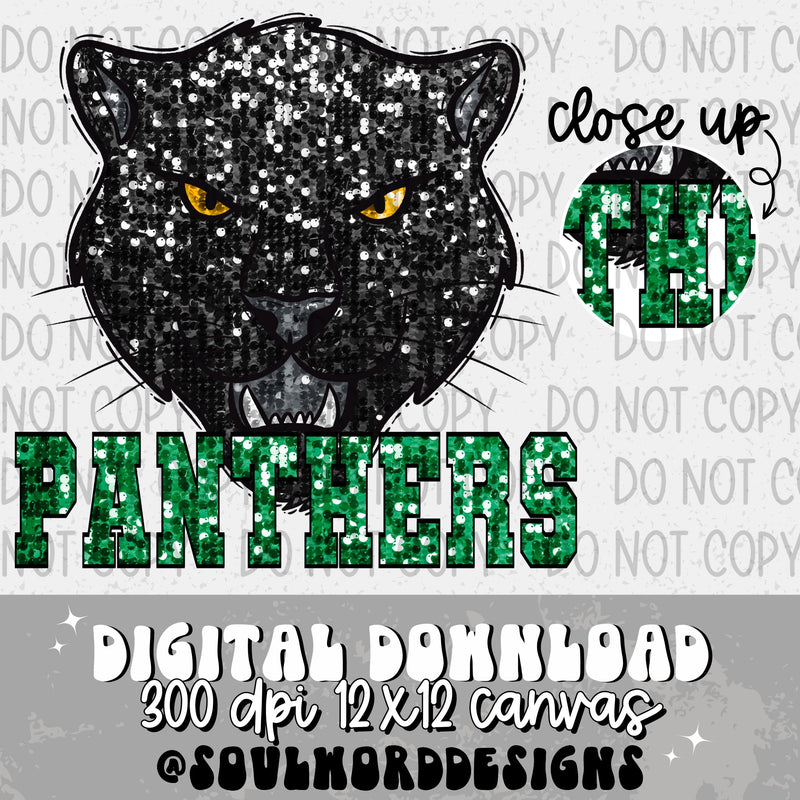 Panthers Sequin Mascot - DIGITAL DOWNLOAD