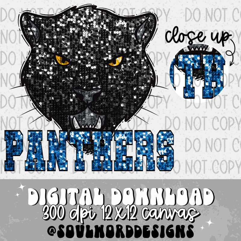 Panthers Sequin Mascot - DIGITAL DOWNLOAD