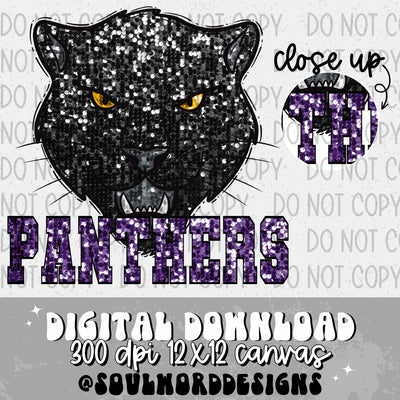 Panthers Sequin Mascot - DIGITAL DOWNLOAD