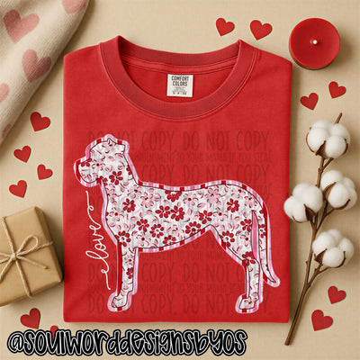 Valentine Faux Quilted Dogs - DIGITAL DOWNLOAD