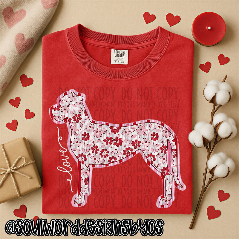 Valentine Faux Quilted Dogs - DIGITAL DOWNLOAD