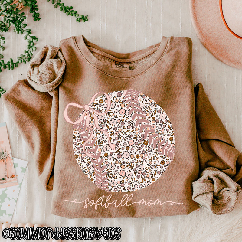 CUSTOM Softball Coquette Floral - DIGITAL DOWNLOAD