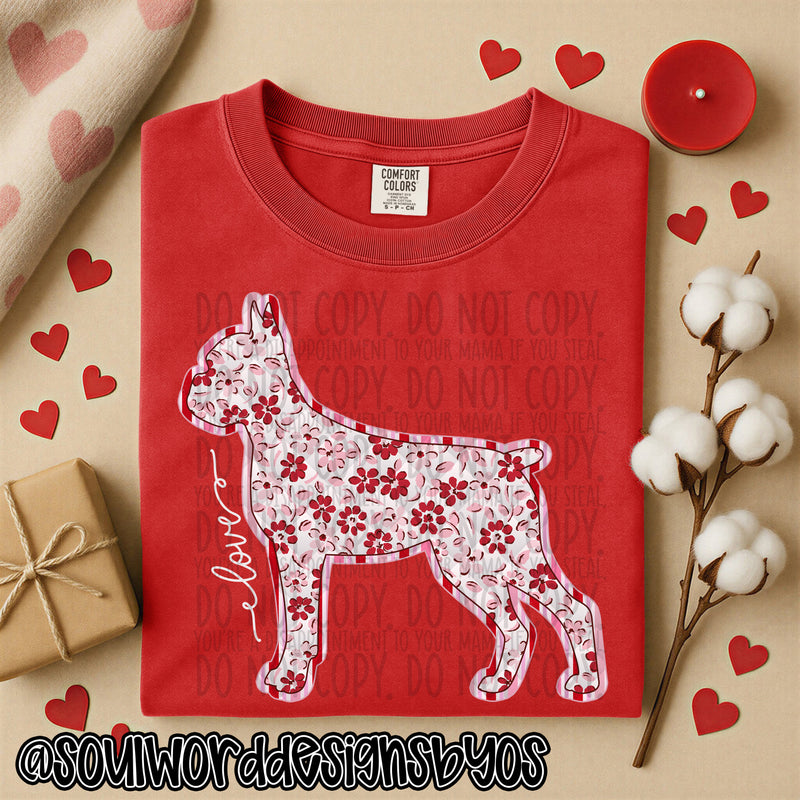 Valentine Faux Quilted Dogs - DIGITAL DOWNLOAD