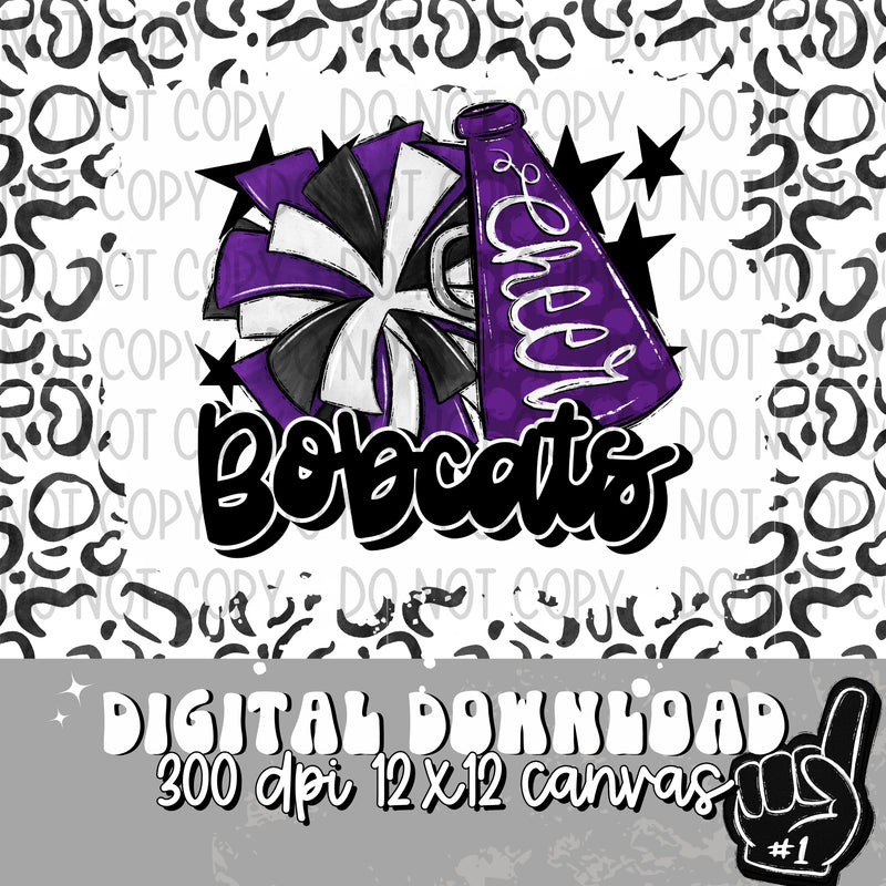 Bobcats Purple Cheer - DIGITAL DOWNLOAD