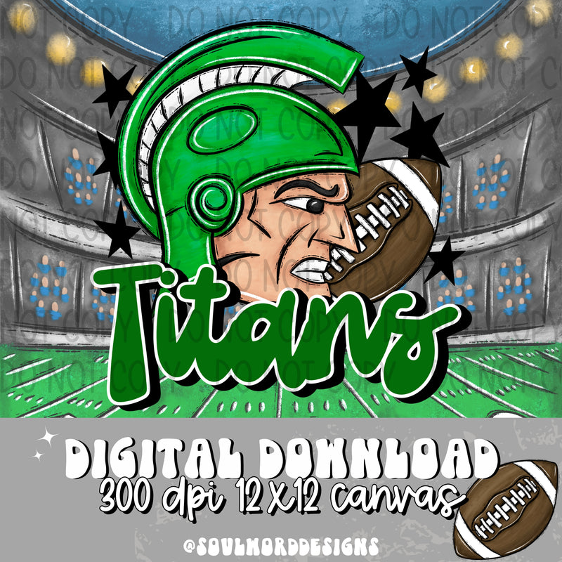 Titans Mascot Green - DIGITAL DOWNLOAD