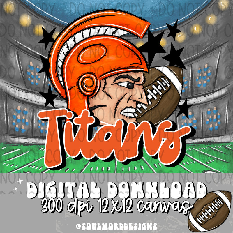 Titans Mascot Orange - DIGITAL DOWNLOAD