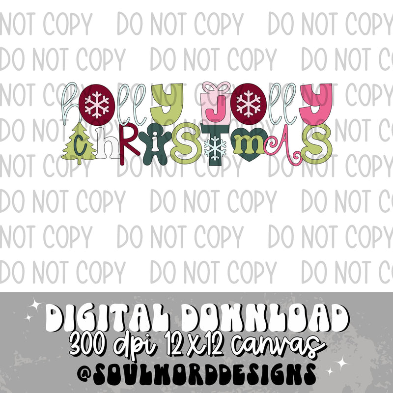 Holly Jolly Christmas Character - DIGITAL DOWNLOAD