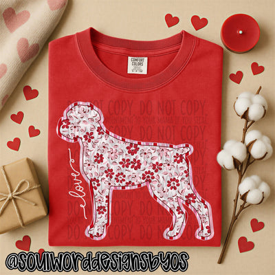 Valentine Faux Quilted Dogs - DIGITAL DOWNLOAD
