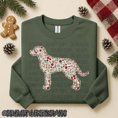 Christmas Faux Quilted Dogs Round 3 - DIGITAL DOWNLOAD