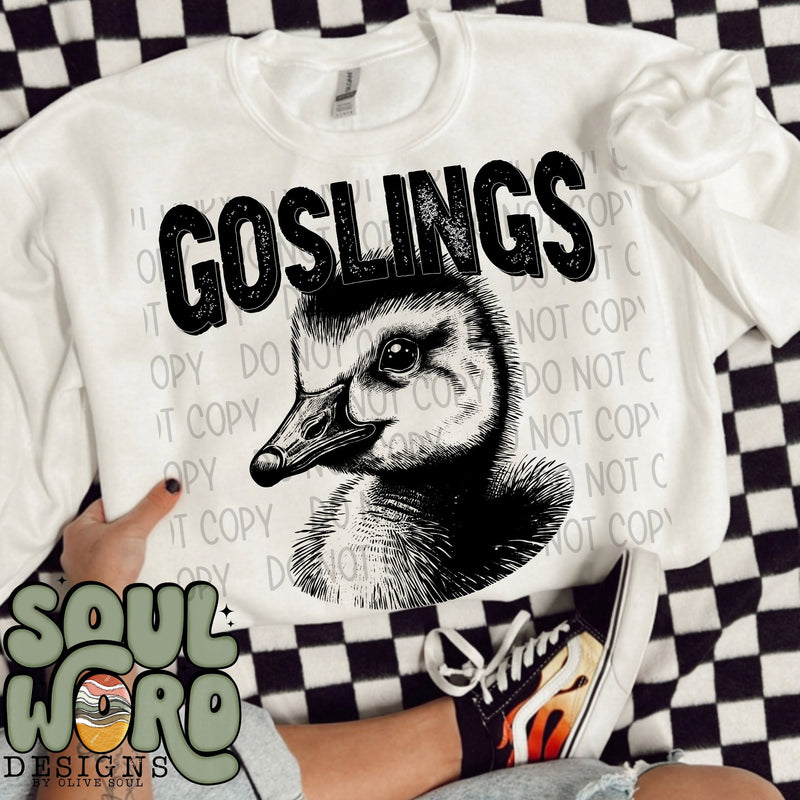 Goslings Mascot Black & White - DIGITAL DOWNLOAD