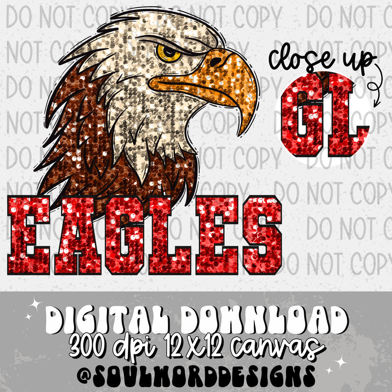 Eagles Sequin Mascot - DIGITAL DOWNLOAD