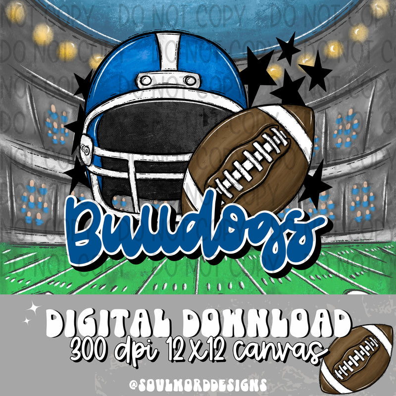 Bulldogs Helmet Royal Blue - DIGITAL DOWNLOAD