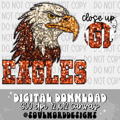 Eagles Sequin Mascot - DIGITAL DOWNLOAD