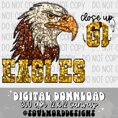 Eagles Sequin Mascot - DIGITAL DOWNLOAD