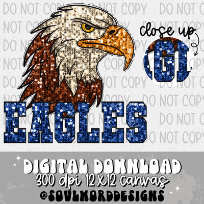 Eagles Sequin Mascot - DIGITAL DOWNLOAD