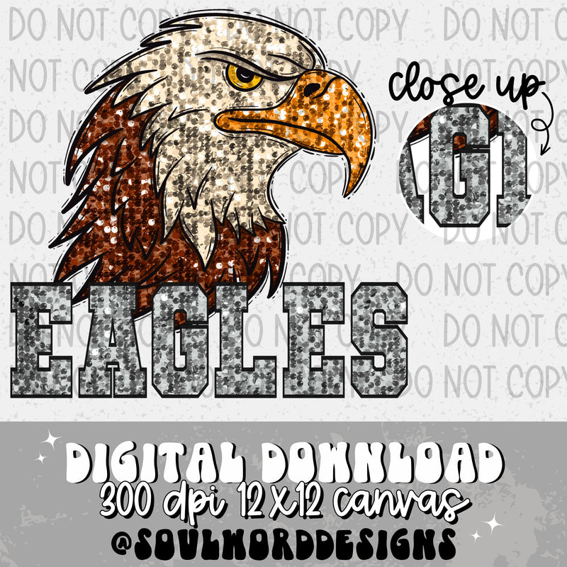 Eagles Sequin Mascot - DIGITAL DOWNLOAD