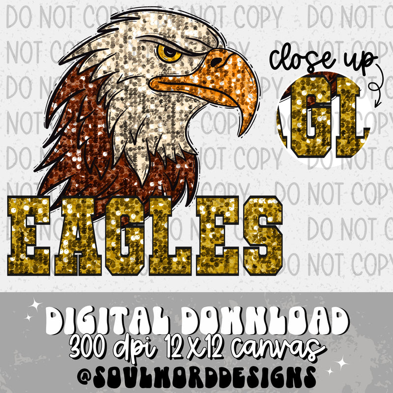 Eagles Sequin Mascot - DIGITAL DOWNLOAD