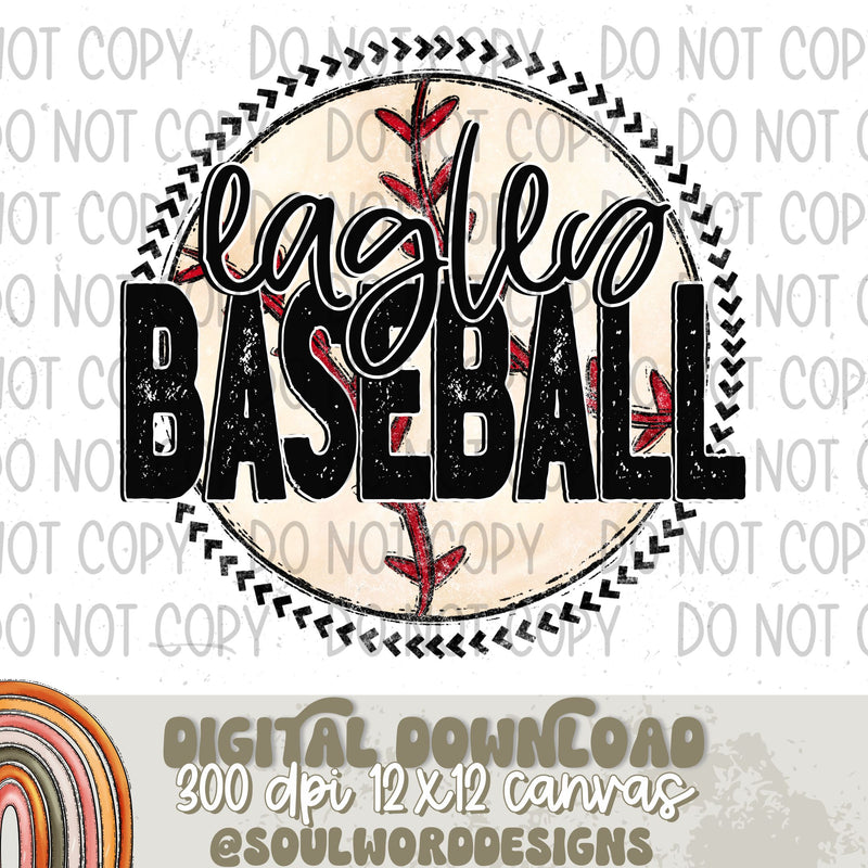 Eagles Baseball Circle Mascot - DIGITAL DOWNLOAD