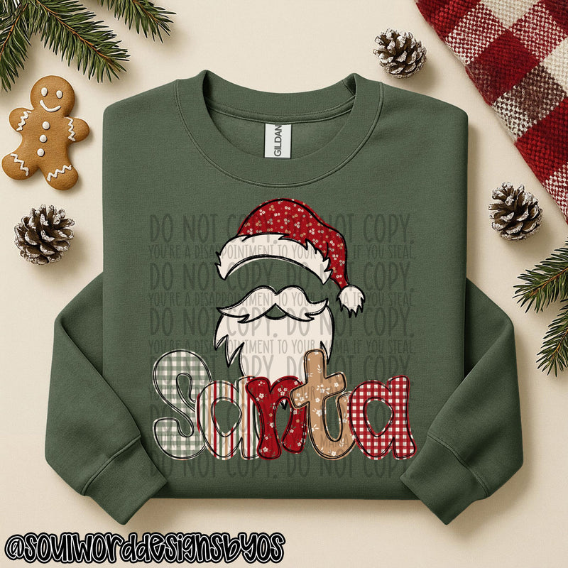 Santa Christmas Doodle - DIGITAL DOWNLOAD