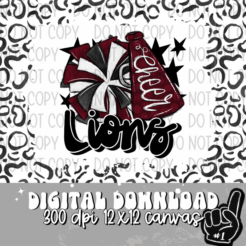 Lions Maroon Cheer - DIGITAL DOWNLOAD