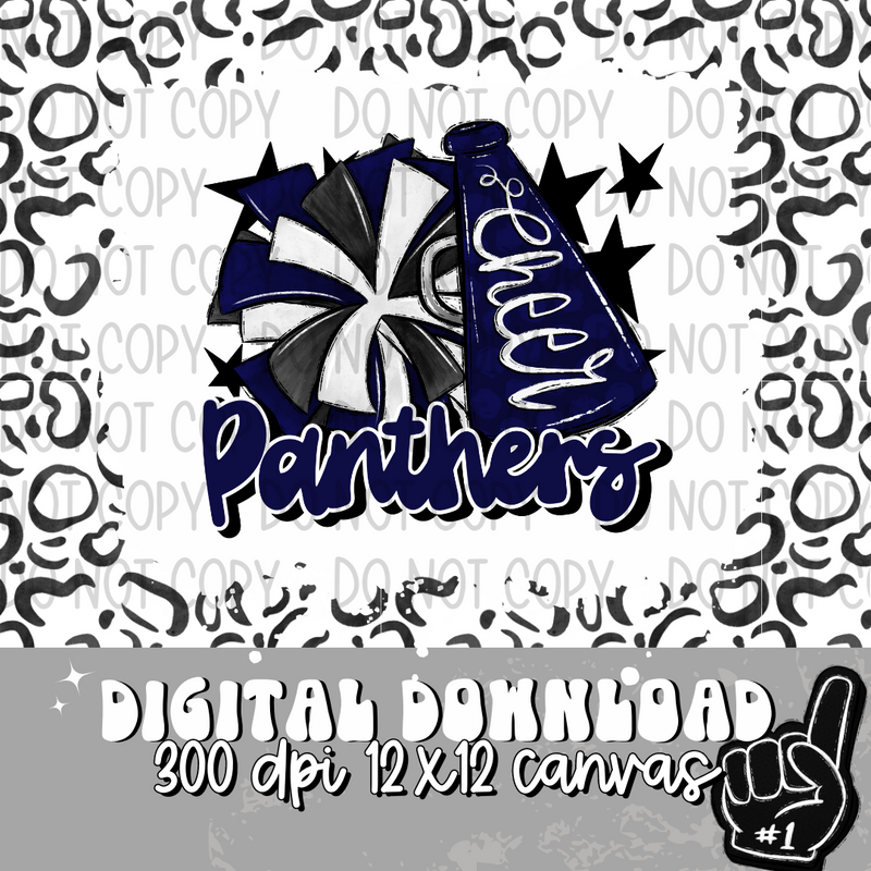 Panthers Navy Cheer - DIGITAL DOWNLOAD