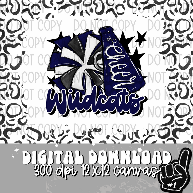 Wildcats Navy Cheer - DIGITAL DOWNLOAD