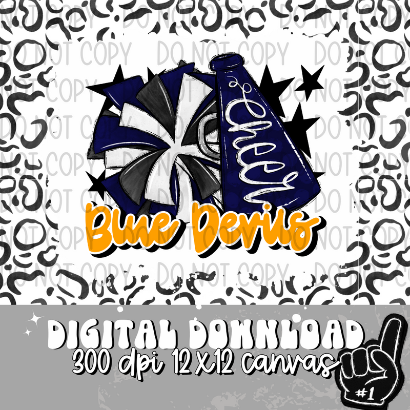 Blue Devils Navy Yellow Gold Cheer - DIGITAL DOWNLOAD