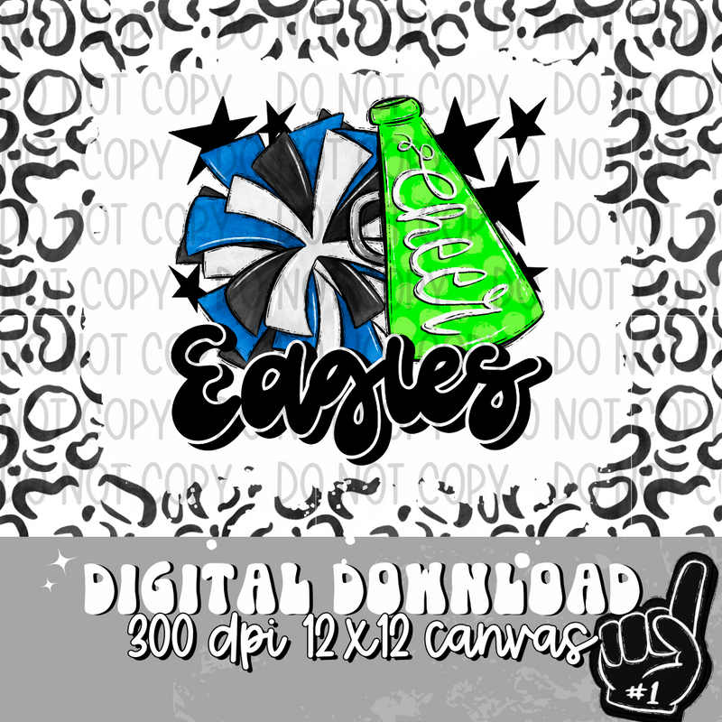 Eagles Royal Blue Lime Cheer - DIGITAL DOWNLOAD