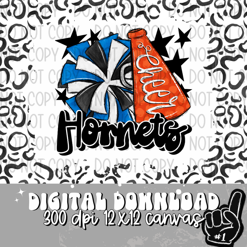 Hornets Blue Orange Cheer - DIGITAL DOWNLOAD