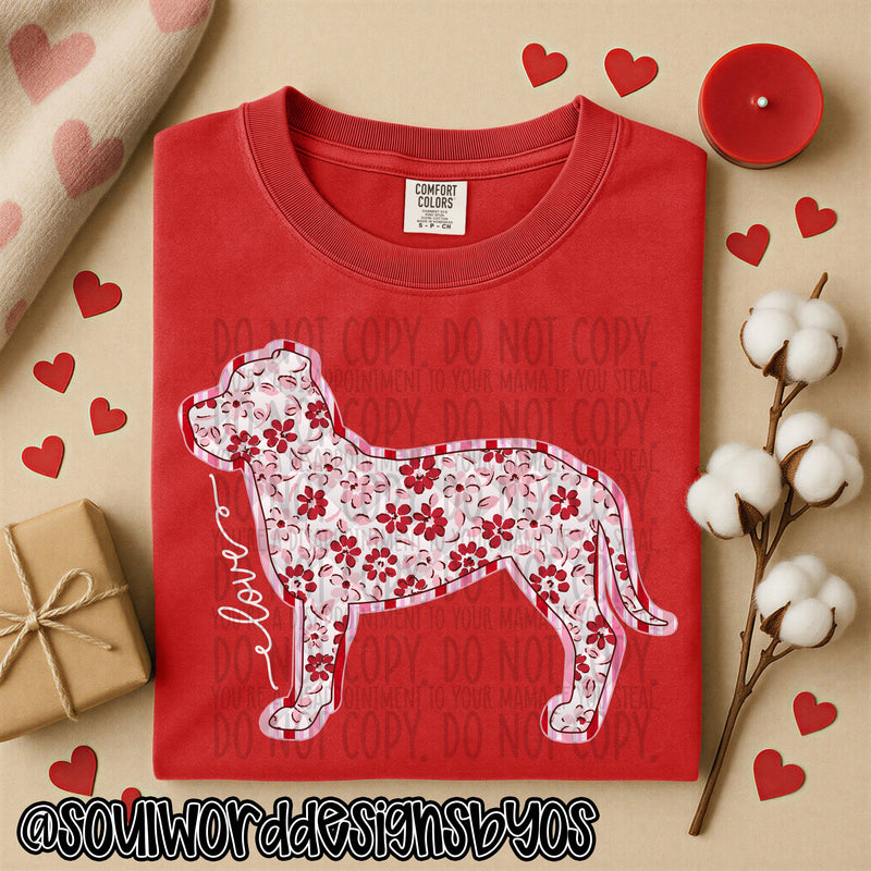 Valentine Faux Quilted Dogs - DIGITAL DOWNLOAD