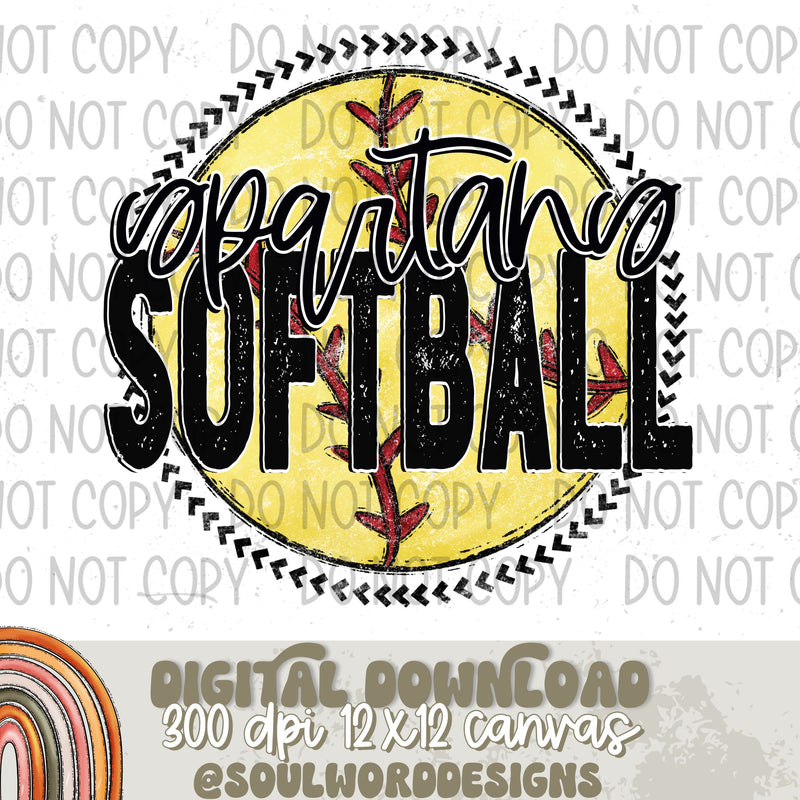 Spartans Softball Circle Mascot - DIGITAL DOWNLOAD