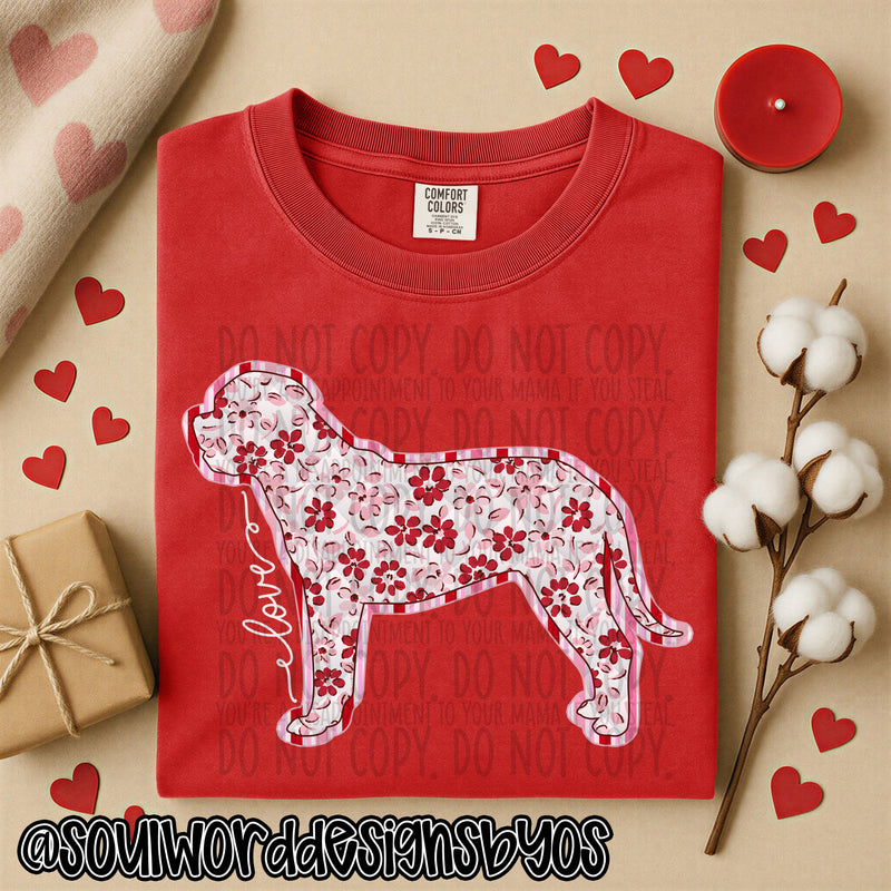Valentine Faux Quilted Dogs - DIGITAL DOWNLOAD