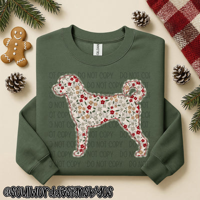 Christmas Faux Quilted Dogs Round 2 - DIGITAL DOWNLOAD