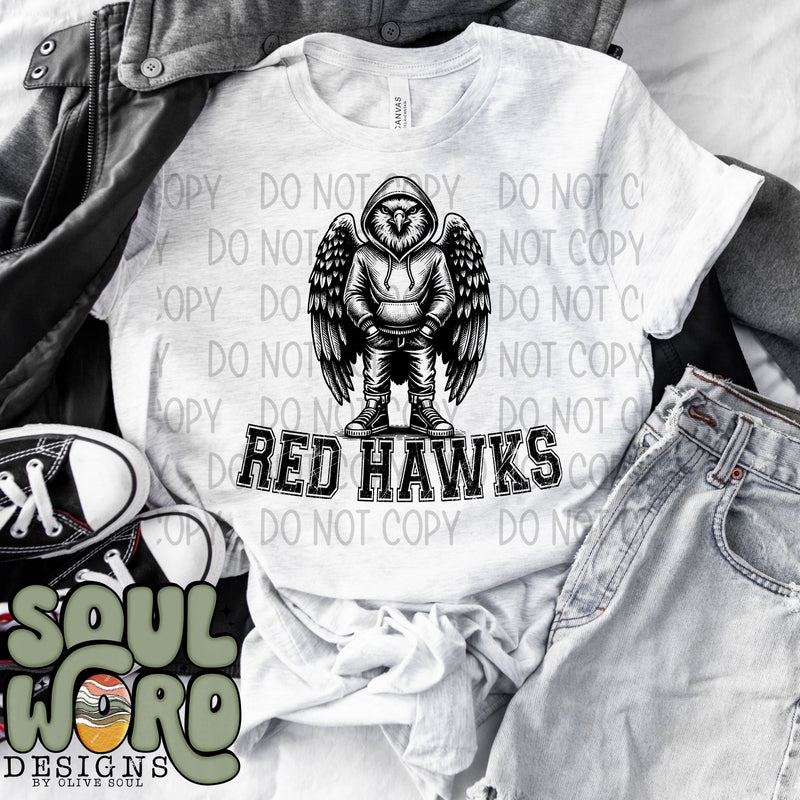 Red Hawks Cool Mascot - DIGITAL DOWNLOAD