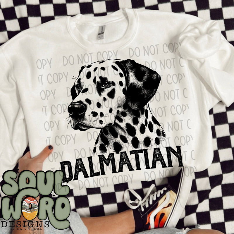 Dalmatian Dog Portrait Single Color - DIGITAL DOWNLOAD