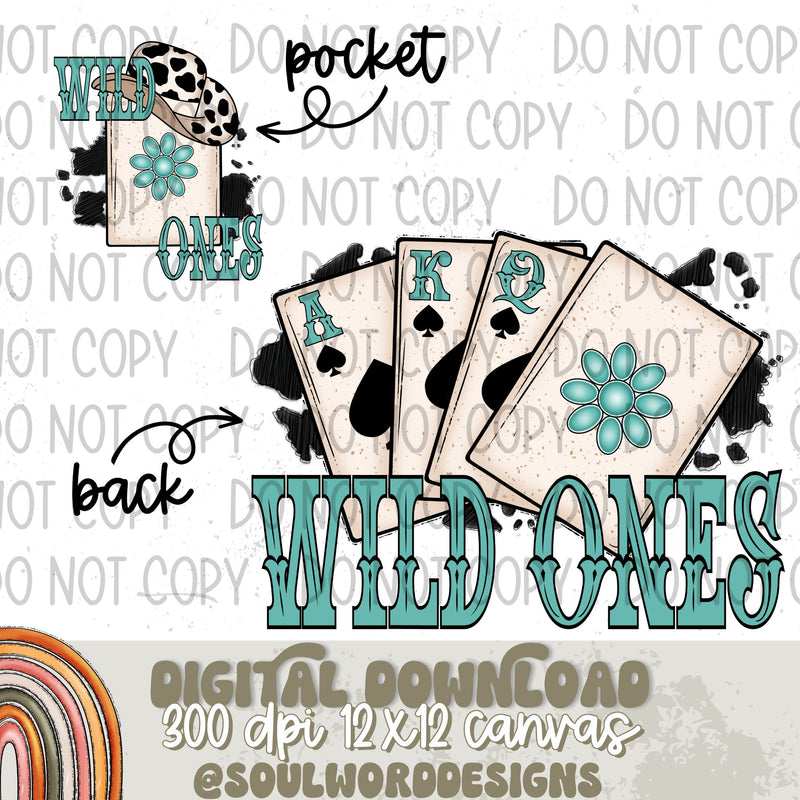 Wild Ones Cards Back & Pocket - DIGITAL DOWNLOAD