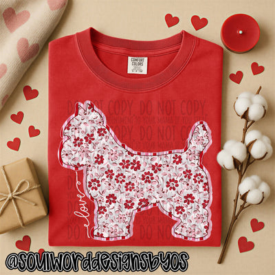 Valentine Faux Quilted Dogs - DIGITAL DOWNLOAD